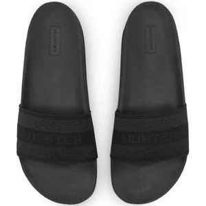 Hunter Original Elastic Slide Women's Shoes Black : 9